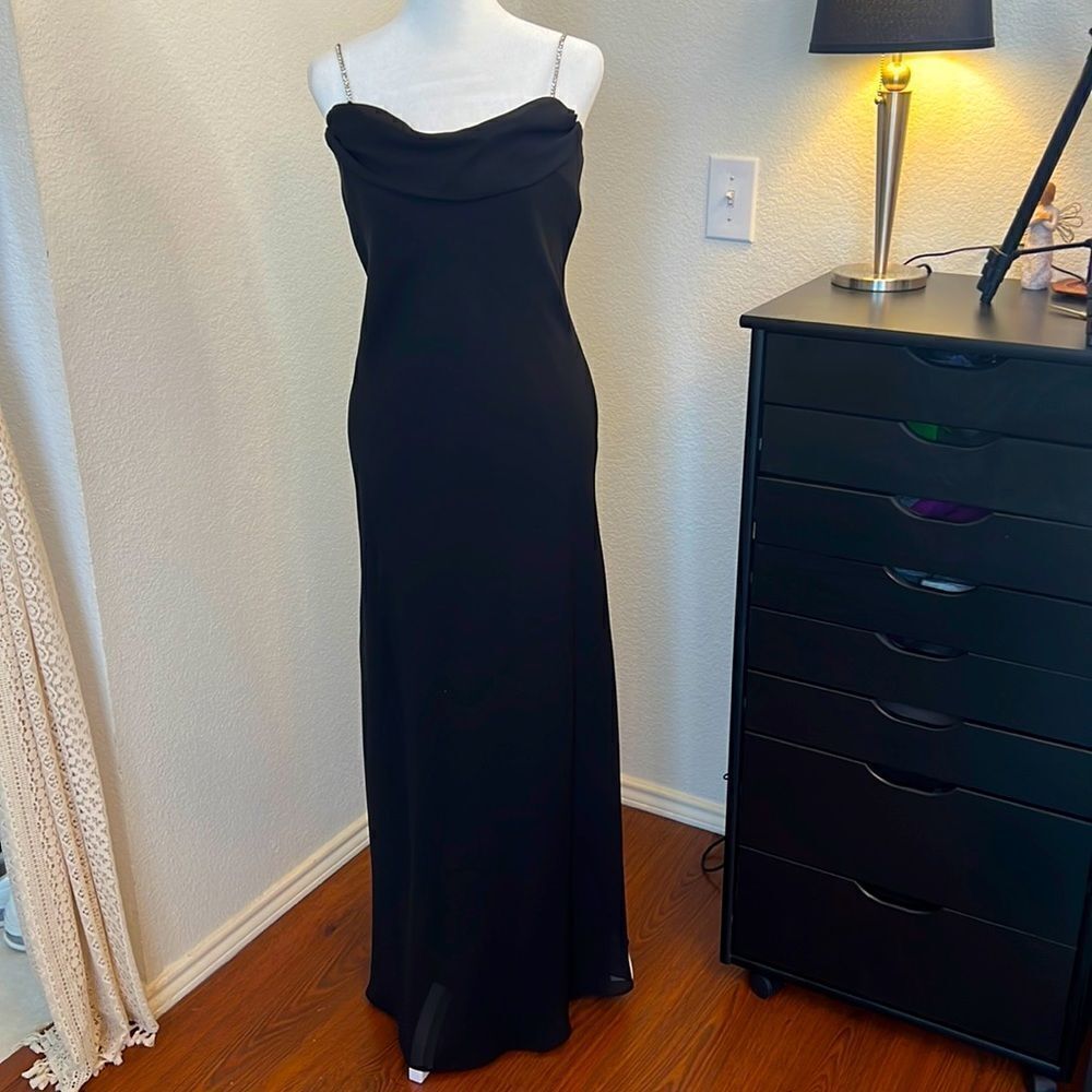 Dave & Johnny Black Dress with Delicate Straps